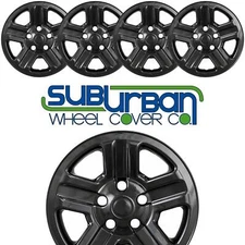 2007-2018 Jeep Wrangler 16" 5 Spoke Black Wheel Skins Steel Rims IMP76GBLK SET/4