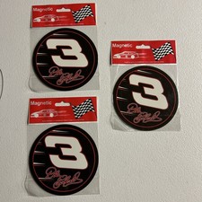 Dale Earnhardt #3 Car Magnets Lot of 3 New in Package Round 5 1/2 inches