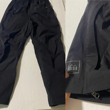 REI Youth Rain Wind Waterproof black adjustable Shell Pants nylon XS 6/7