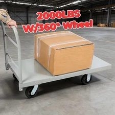 Platform Truck 2000 lbs Capacity 48" x 24" Flatbed Cart Hand Truck W/ 360° Wheel