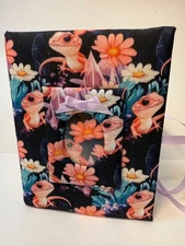 Colorful Lizard and Flowers Photo Album - Holds 100 4x6 Photos - Handmade
