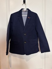 EUC Mini Boden Navy Blue Cotton Jacket Boys Blazer Size 7-8