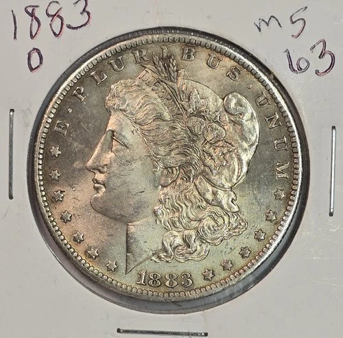 Toned 1883 O 90% Silver Morgan Silver Dollar MS++