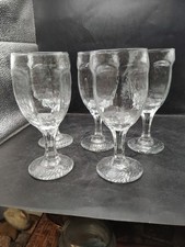 Vintage Libbey Chivalry Clear Glass 6 1/2 Inch Water Goblets set of 4
