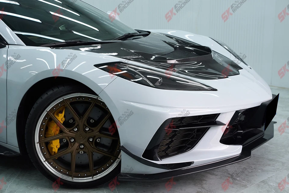 Front Bumper Canards Fins For Chevrolet Corvette C8 2020+Dry Twill Carbon Fiber — 第 4/4 张图片