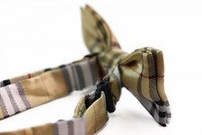 Boys Gold, Black, Red White Plaid Patterned Bow Tie