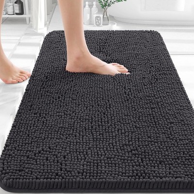 Extra Soft Chenille Bath Rugs 36x24, Absorbent, Quick Dry, Rubber Backing, Machi