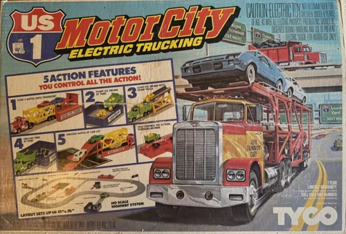 Vintage Tyco US1 Electric Trucking 3209 Motor City Set Tested W/Orig Box
