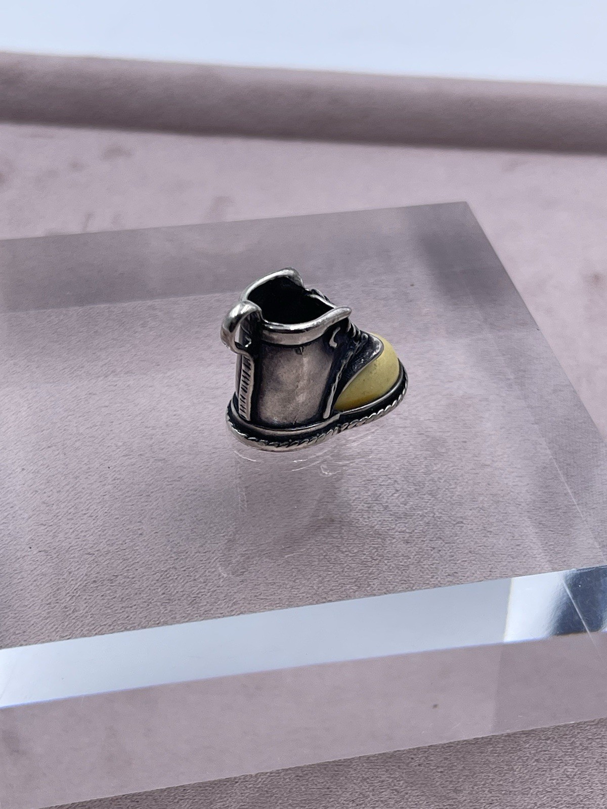 Vintage Authentic Solid Boot 925 Sterling Silver … - image 6