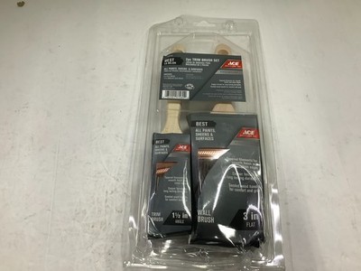ACE 1006458 2PC TRIM PAINT BRUSH SET 3'' FLAT BRUSH 1.5'' ANGLE SASH BRUSH
