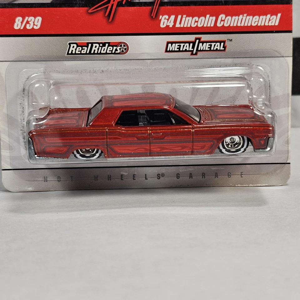 Hot Wheels Wayne's Garage Red 64 Lincoln Continental #8 Red Real Riders Lowrider Foto 4 de 4