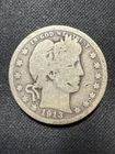 1913 Barber Quarter - Low Mintage (484k) SemiKey Date - Philadelphia - Good