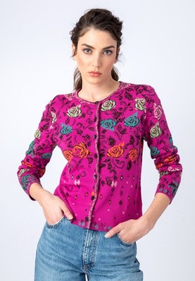 IVKO - LIMITED EDITION Floral Cardigan Magenta