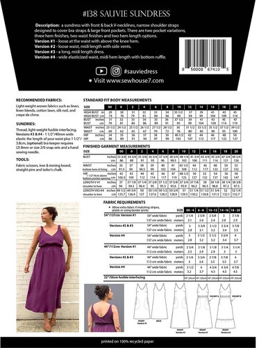 Sauvie Sundress - patrón de costura - casa de coser siete - tallas 00-20 - Imagen 2 de 2