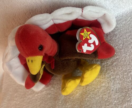 Rarissimo Ty Beanie Baby 1996 Gobbles The Turkey *con errori etichetta* - Foto 5 di 24