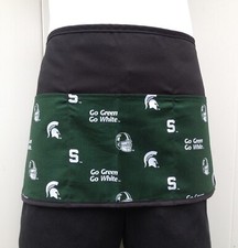 Sport Black Michigan State Football waitress waist apron 3 pocket restaurant
