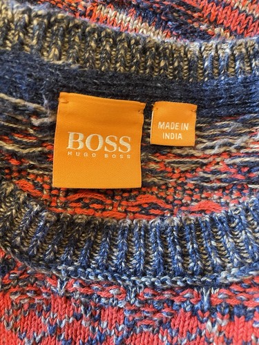 Boss Orange By Hugo Boss Acunito Crew Neck Sweater Size M Cotton 90s Grandpa - Picture 8 of 11