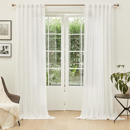 Extra Long Curtains for Living Room, Soft 50"W x 108"L (Pack of 2) Natural - Picture 2 of 6