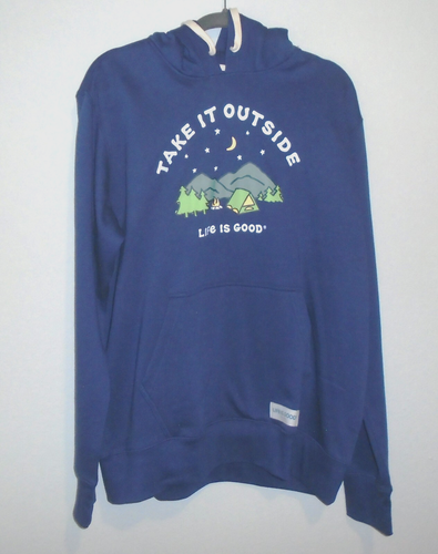Life Is Good Hoodie "TAKE IT OUTSIDE" Men's Size L Blue NWOT - Picture 4 of 14