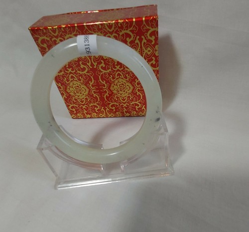 Certified genuine natural white ink Jade Bangle Dia 58,59mm 4 options - Picture 4 of 9