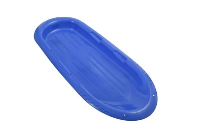 SUPERIO 48" Toboggan Snow Sled for Adults -Kids, Durable Plastic Slider w/ Handles, Blue