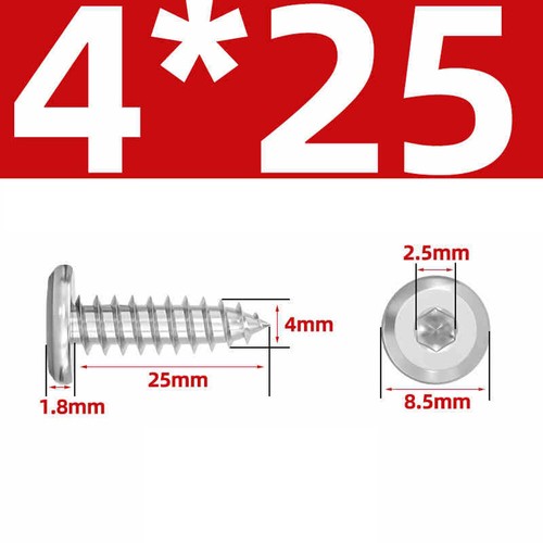 304 Hexagon Socket Self-Tapping Cylindrical Head Screws Flat Head Screws M2 M10 - Picture 49 of 97