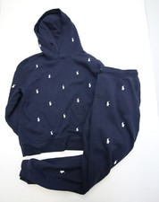 Polo Ralph Lauren Sweatsuit Hoodie Pants Set Boys XL 18-20 Navy All Over Pony