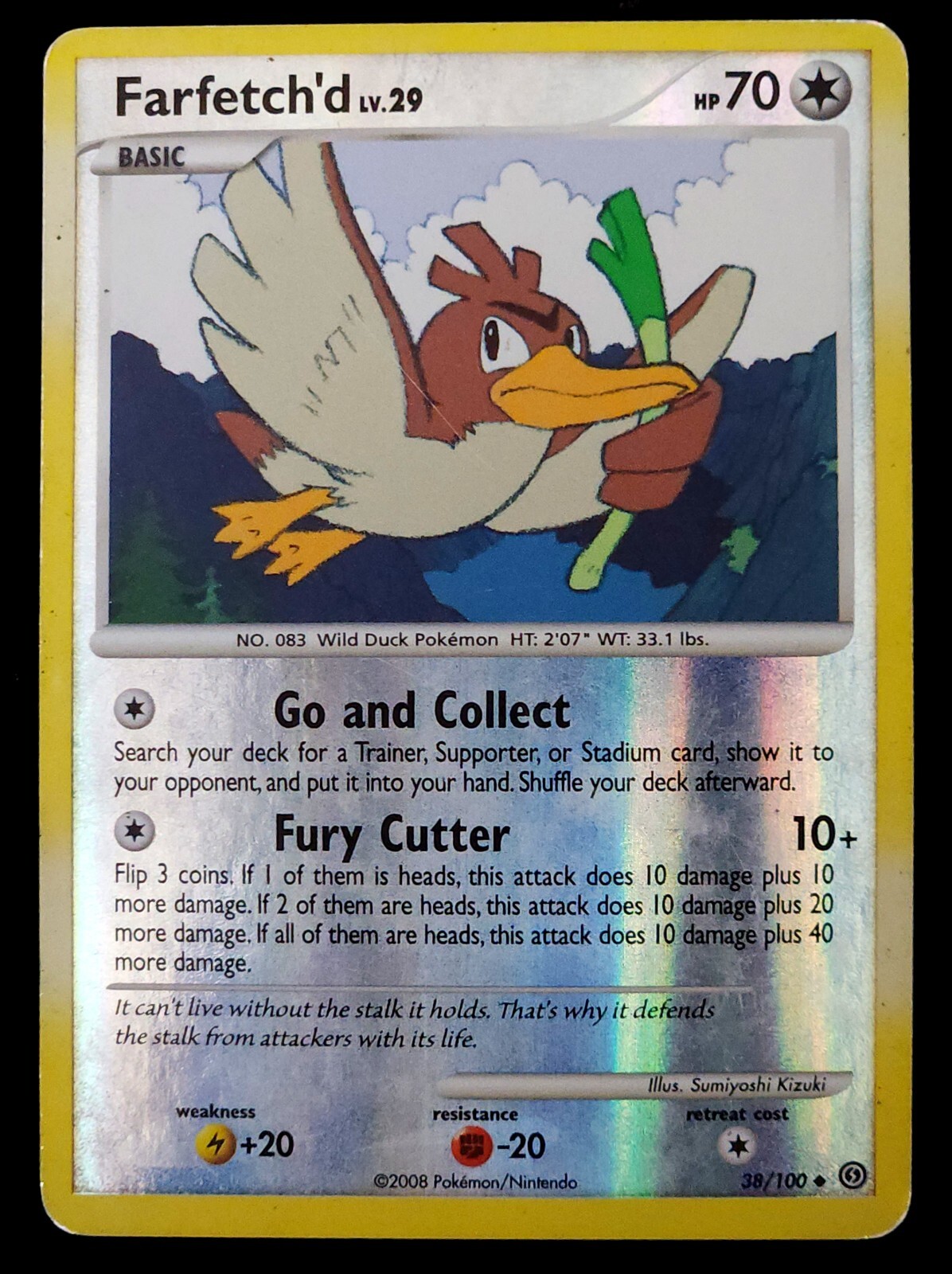 Pokémon Tcg Farfetch'd 38/100 DP Stormfront Reverse Holo