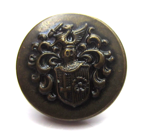 VINTAGE Shank Button Pegasus w/ Sword On Armor Shield Design 3/4"