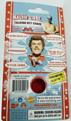 SELTENER Nickelodeon Nacho Libre Talking Schlüsselanhänger Neu in Verpackung Jack schwarz - Bild 2 von 2