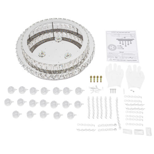 Crystal Ceiling Light Modern LED Ceiling Lamp With Remote Control 3 Light Colors - Picture 19 of 21