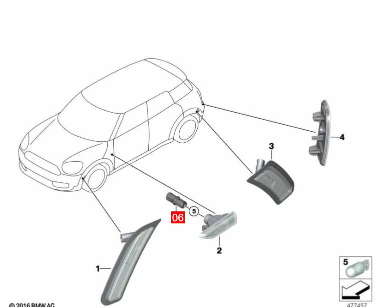 Enchufe de luz marcadora lateral n.º 6138382104 para BMW Mini Cooper serie 3 5 Foto 2 de 4