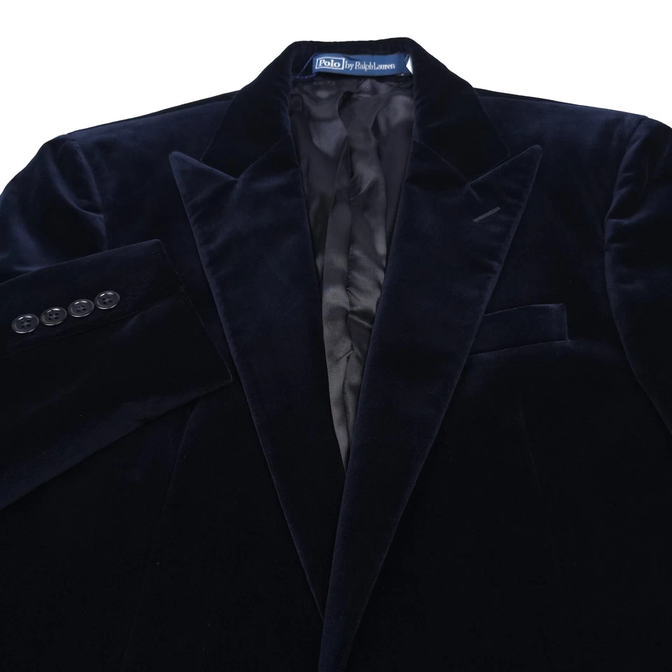 $798 Polo Ralph Lauren Azul Marino Fairbanks Terciopelo Chaqueta Formal Para Hombres Talla 38R Foto 2 de 4