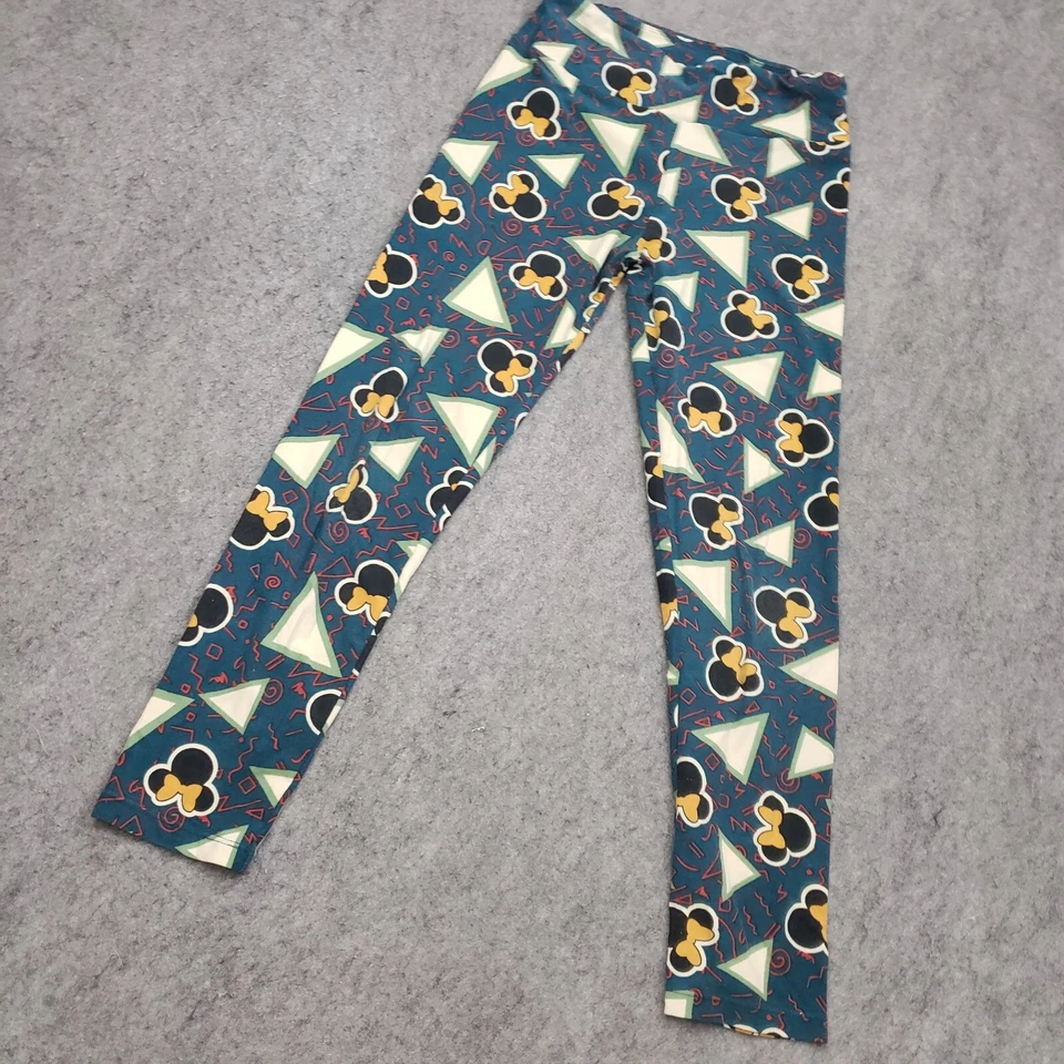 Pantalones Lularoe Disney Mujer Talla Única Azul Amarillo Leggings Mickey Mouse 26x25 Foto 2 de 4