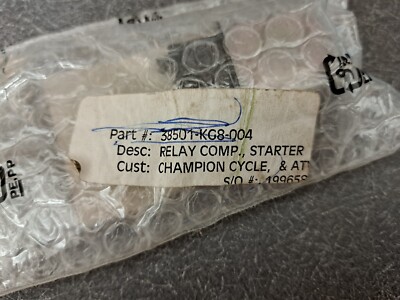 NOS HONDA OEM, STARTER RELAY. PART # 38501-KG8-004. MADE IN JAPAN