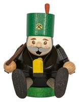 GläSser Volkskunst 'Minikugelrauchmann Bergmann' 9Cm