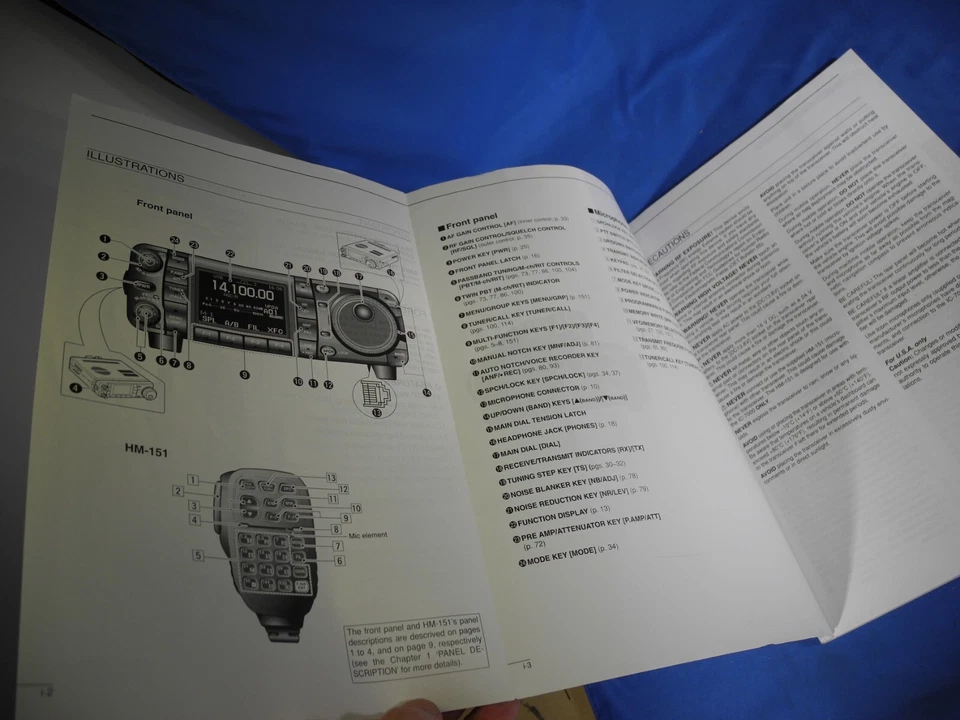 Icom IC-7000 HF/VHF/UHF Transceiver Instruction Manual (ORIGINAL, NOT A COPY!) - Image 2 of 4