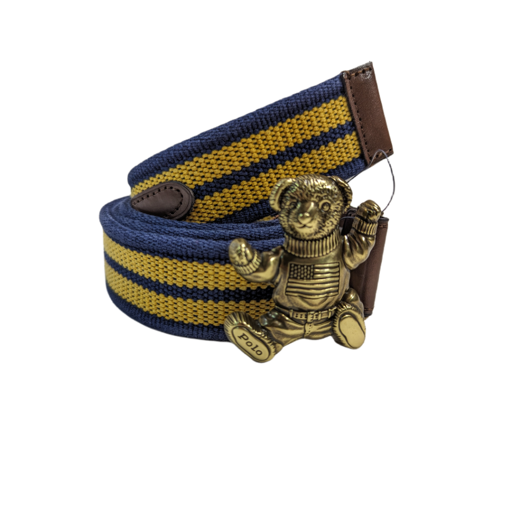 小物 Vintage Polo Ralph Lauren Design Belt Vintage Polo Ralph Lauren Royal Blue Nylon Fabric Yellow