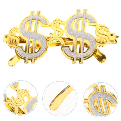 1PC Party Eyeglasses Funny Dollar Glasses for Party Costume Photo Props  (Golden)