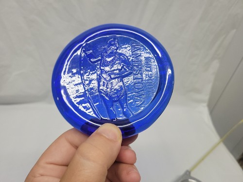 JAMESTOWN VA glass paperweight 2007 cobalt blue 4 inch # 4941 - Picture 18 of 20