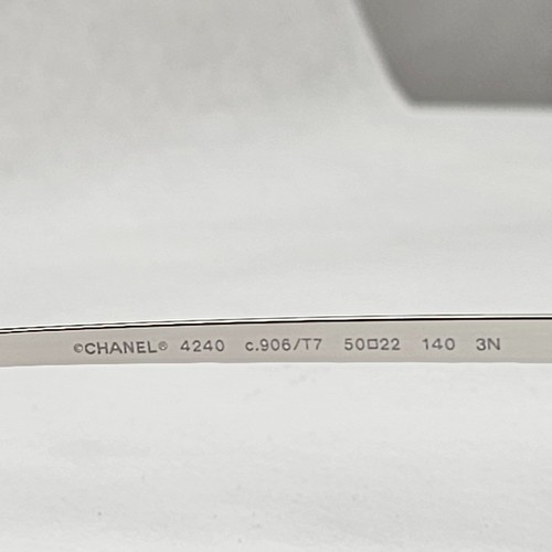 Chanel Sonnenbrille silber verspiegelt grau transparent quadratisch 4240 C.906/T7 041223 - Bild 3 von 12