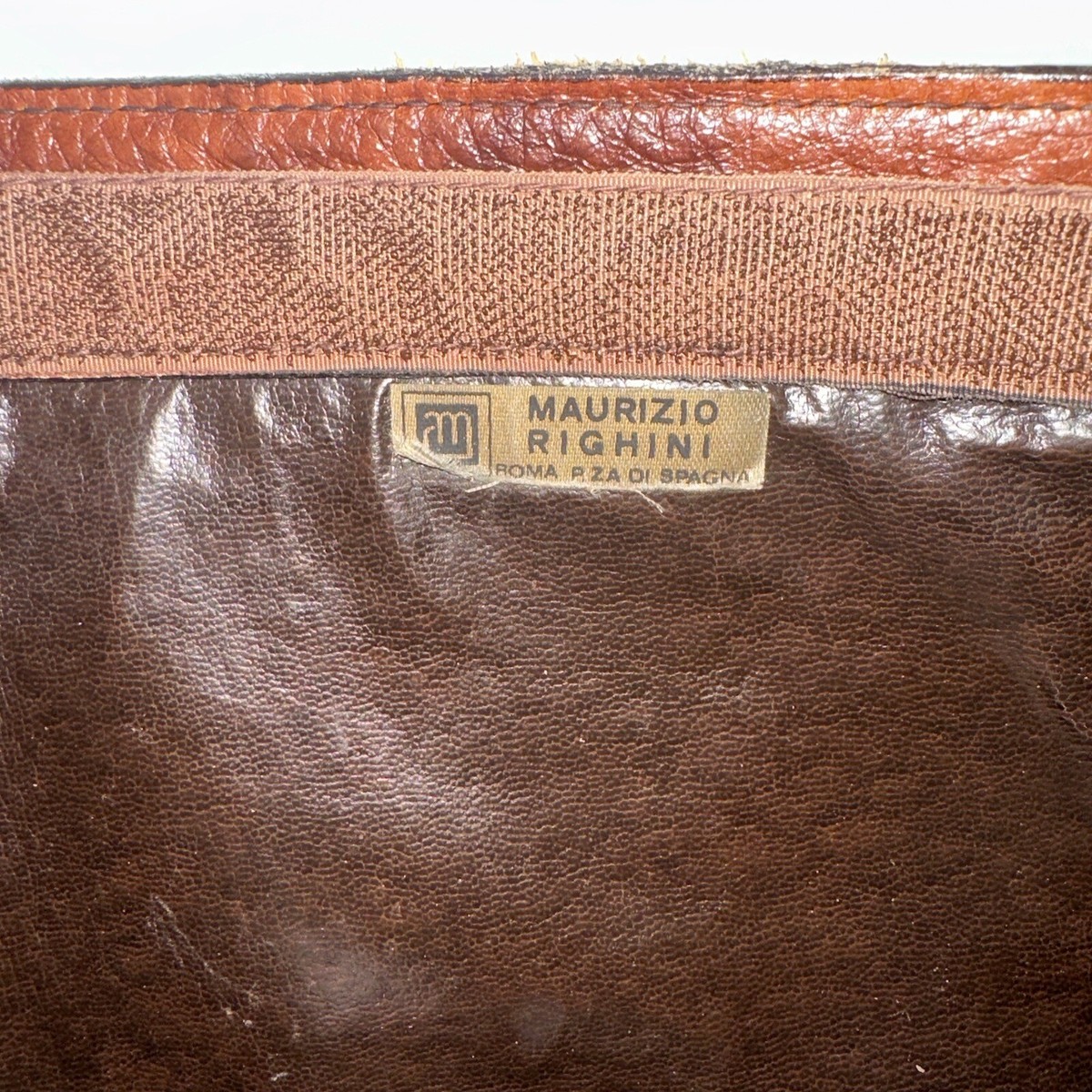 MAURIZIO RIGHINI ROMA VTG Brown Logo Women's Bag Purse