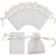 1bag 100pcs Organza Gift Bags with Drawstring Jewelry Pouches Wedding Party