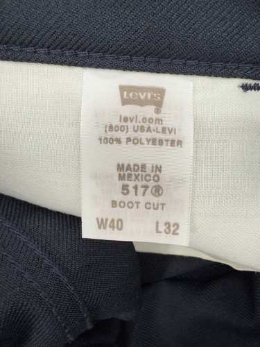 NEW Vintage Levis 517 Bootcut Black Polyester Pants Mens Size 40x32 Cowboy - Foto 6 di 8