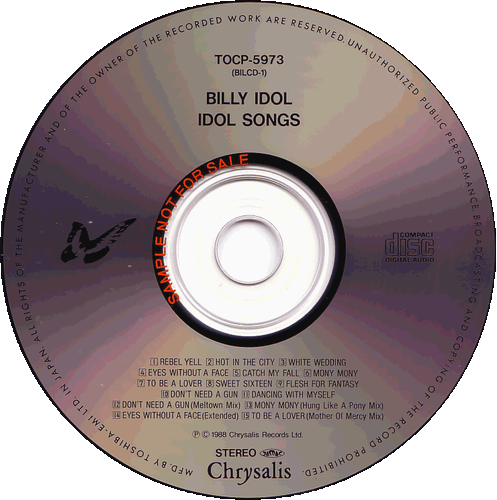 BILLY IDOL - CD - IDOL SONGS - 11 OF THE BEST - SAMMLUNGSAUFLÖSUNG (26) - Bild 25 von 35