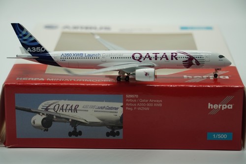 Herpa Wings 1:500 Airbus Qatar Airways Airbus A350-900 XWB F-WZNW (529570) - Imagen 2 de 7