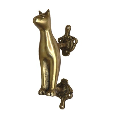 #ad Cat Shape Antique Style Handmade Brass Door Handle Pull Knob Home Decor Figure $37.70