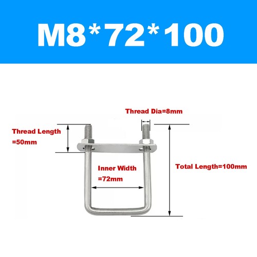 304 SS U-Shaped Screw / Right Angle U-Shaped Square Clamp / Fixing Clamp Bolt - Picture 59 of 109