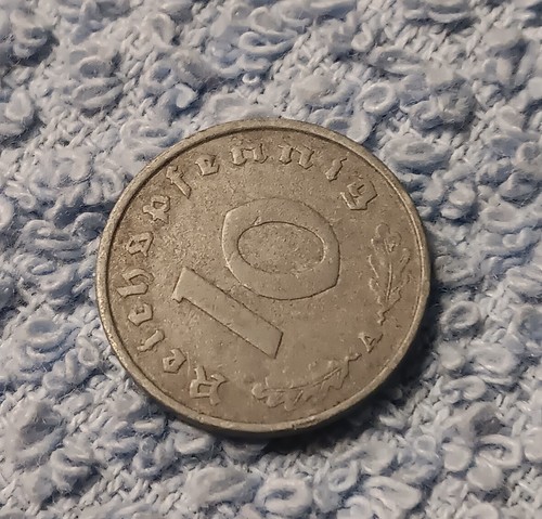 Vintage 1944 World War 2 10 Reichspfennig~ Germany, See Photos!! - Picture 4 of 12