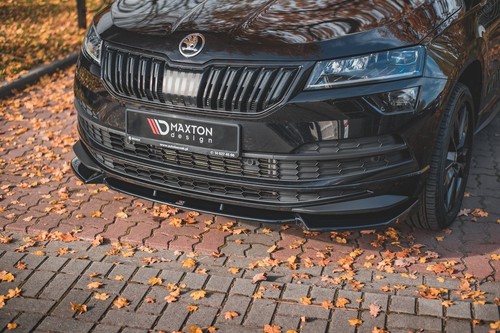 Labio de alerón Cup enfoque frontal para Skoda Karoq Sportline negro brillante - Imagen 3 de 8